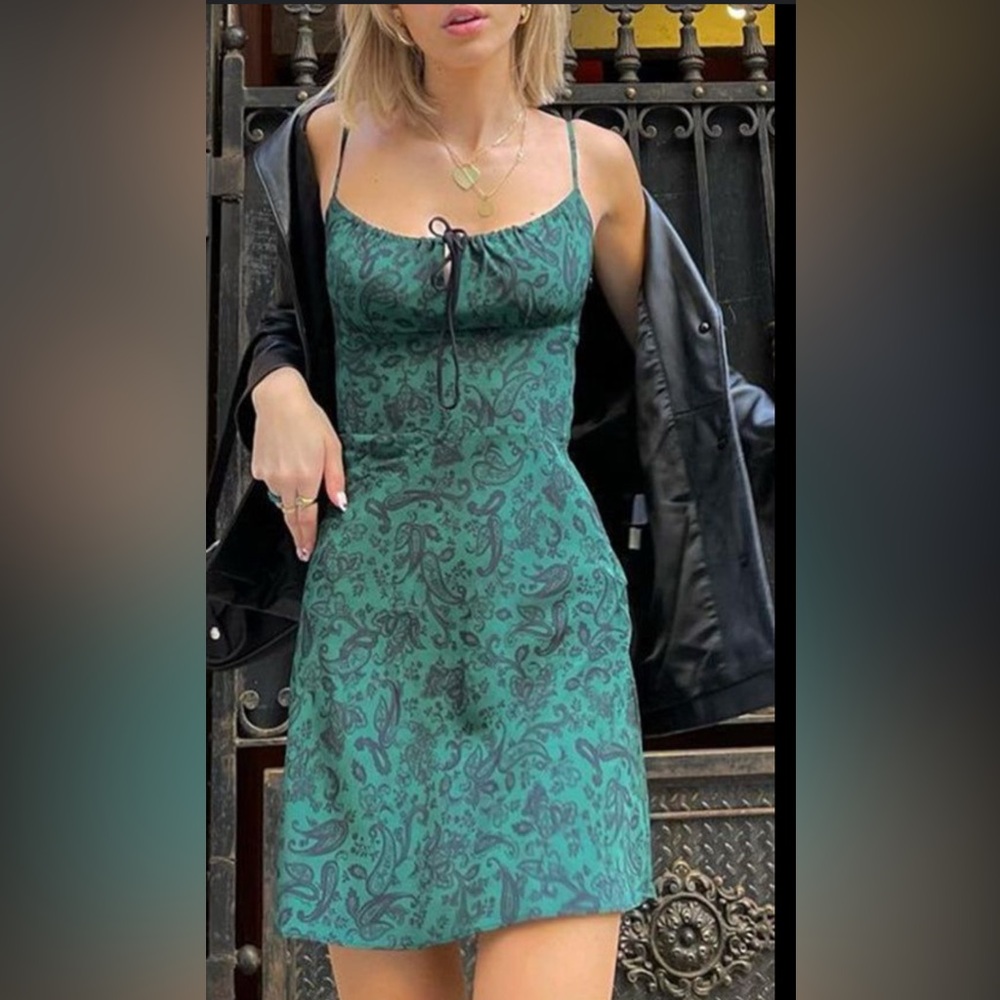Green Paisley Midi Dress